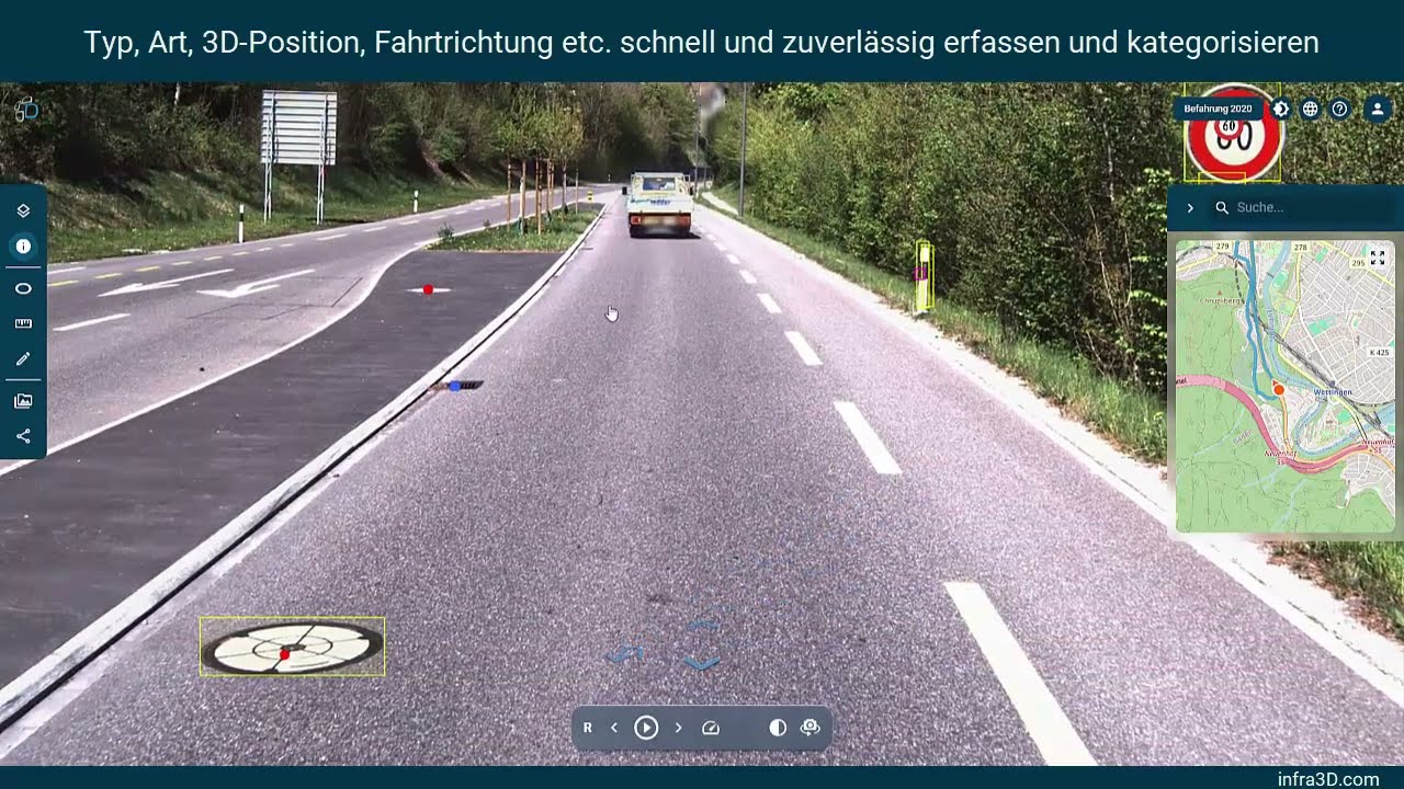 Verkehrsschilder und Schächte mittel KI erfassen - Signs AI und Drains AI
