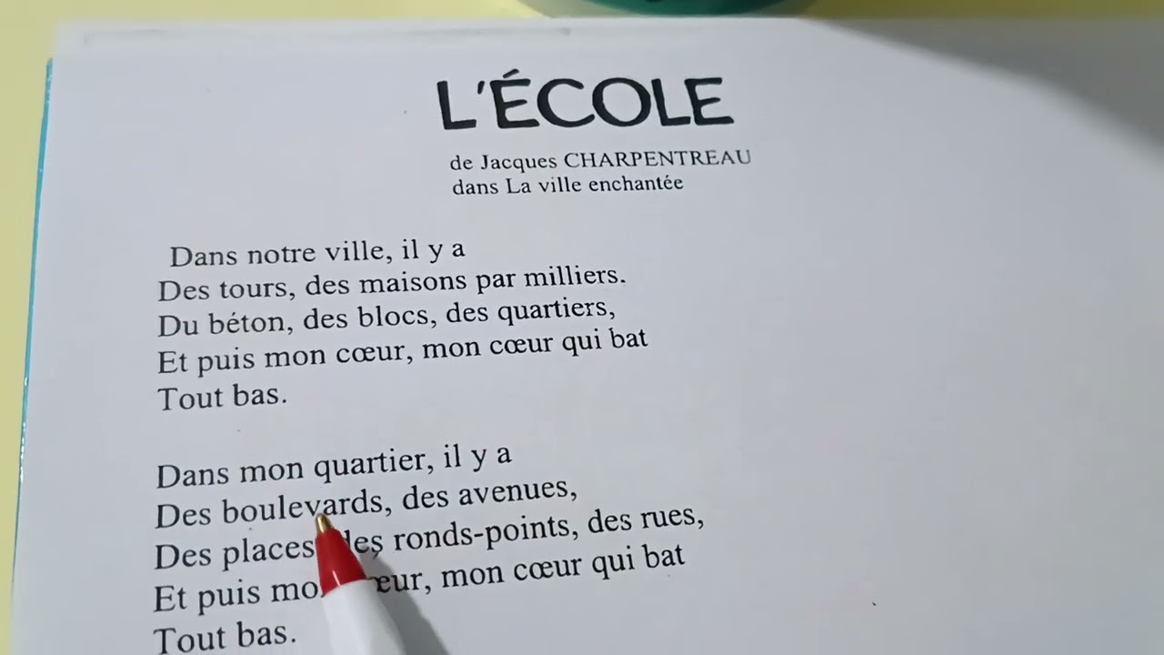 Poème.L'ECOLE La ville enchantée Jacques CHARPENTREAU