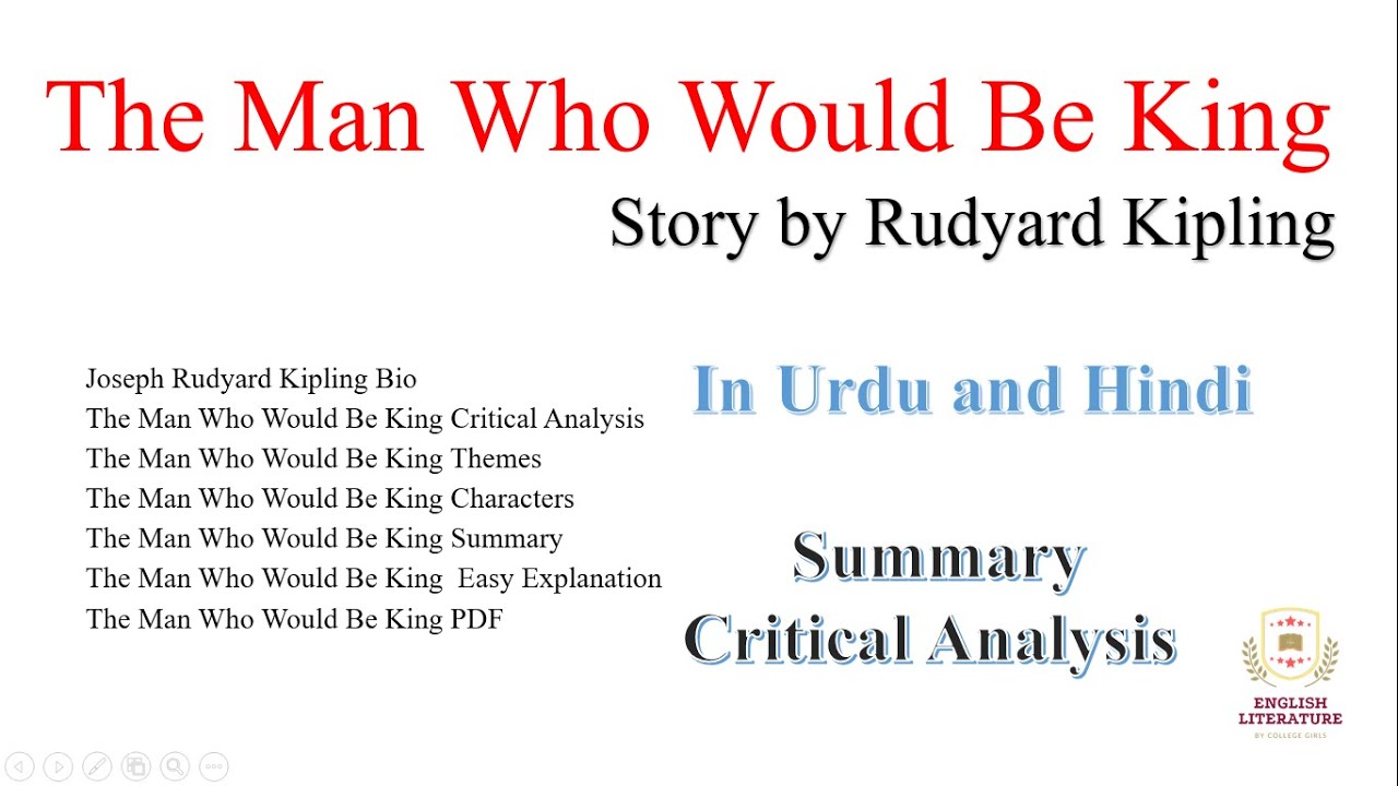 The Man Who Would Be King Summary In Urdu and Hindi, Rudyard Kipling, The Man Who Would Be King.