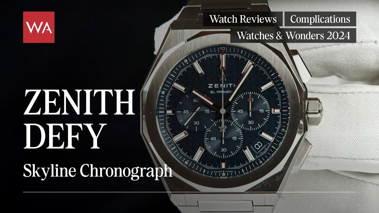 ZENITH Defy Skyline Chronograph in black, blue or silver presented at Watches and Wonders 2024.