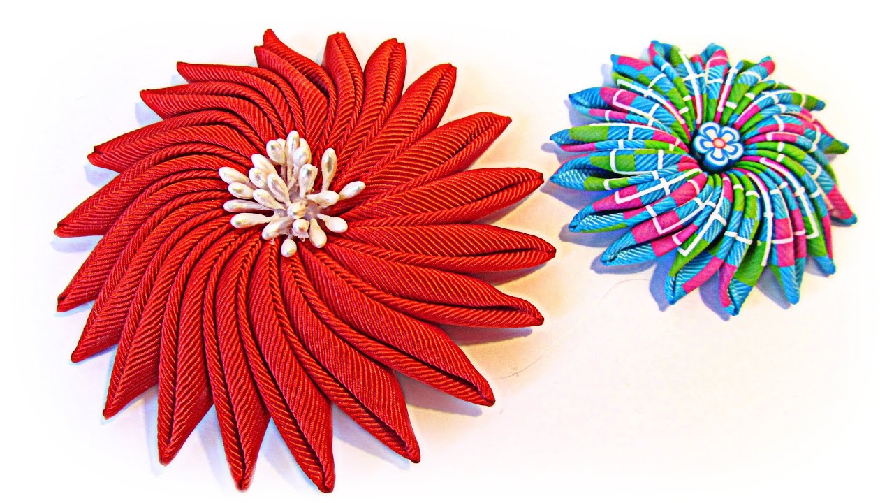 Como hacer flores de cinta. Ribbon flowers