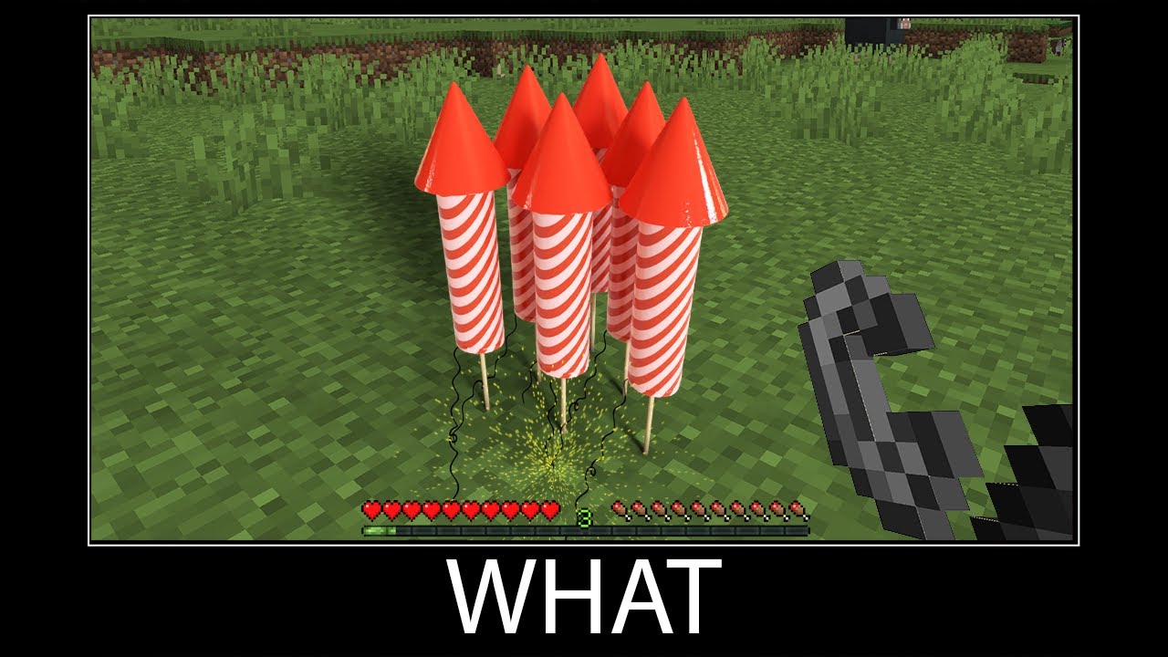 Minecraft wait what meme part 104 realistic minecraft Fireworks