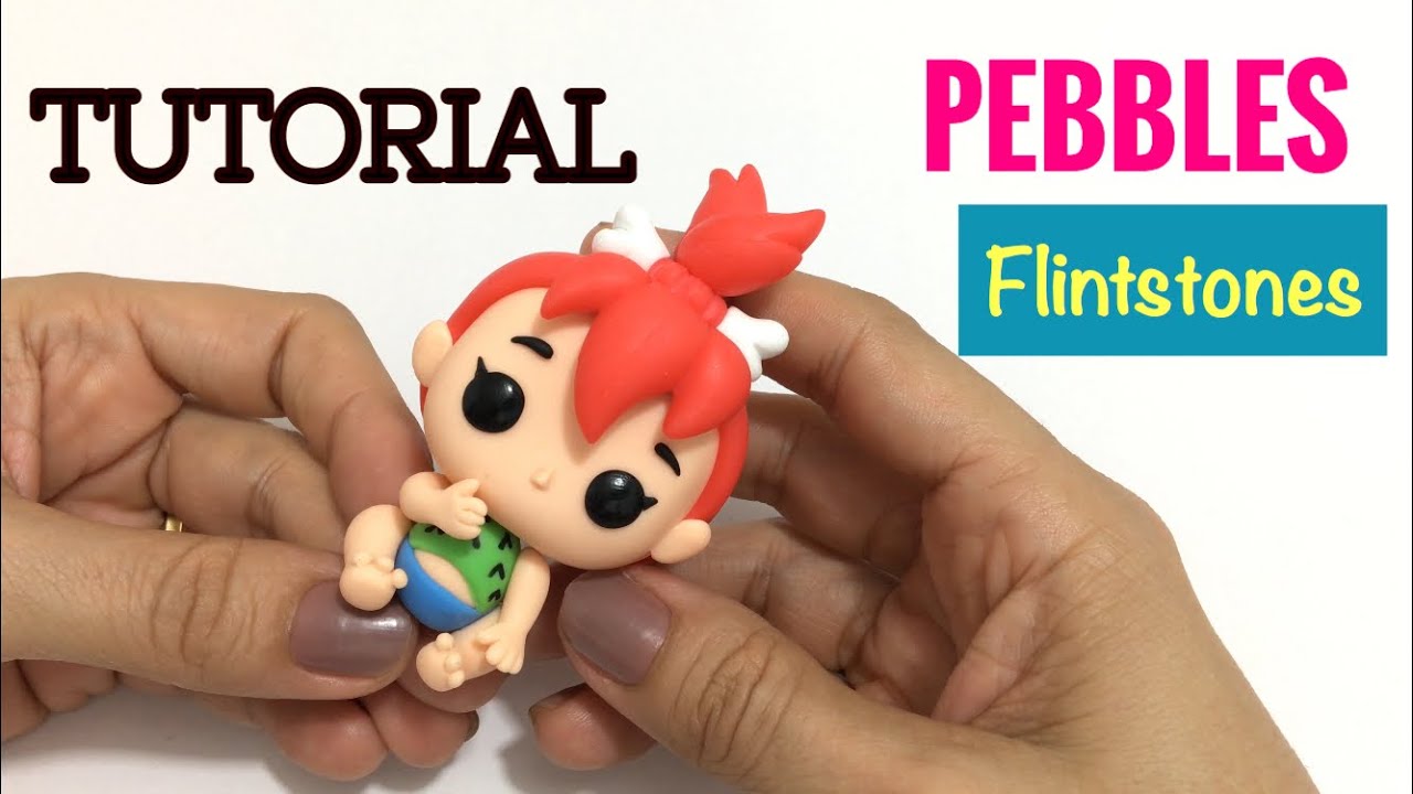 DIY: PEBBLES - Pedrita do Flintstones -Tutorial feito de Cold Porcelain -Porcelana fria - biscuit