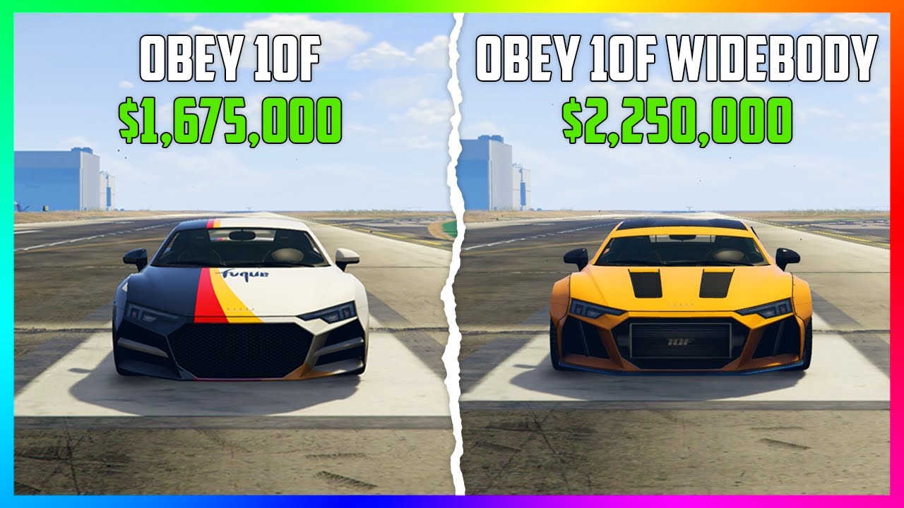 GTA 5 Online - Obey 10F VS Obey 10F Widebody ($1,625,000 VS $2,250,000)