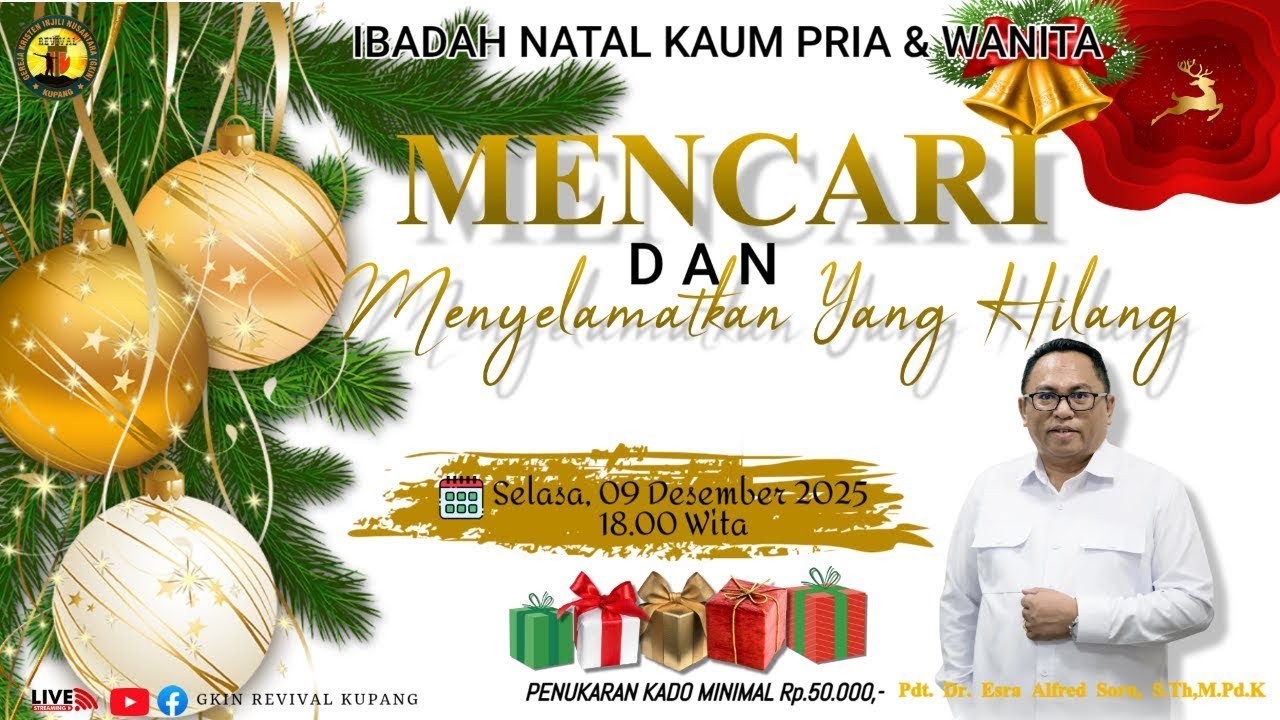 Pdt. Dr. Esra Alfred Soru : MENCARI DAN MENYELAMTKAN YANG HILANG