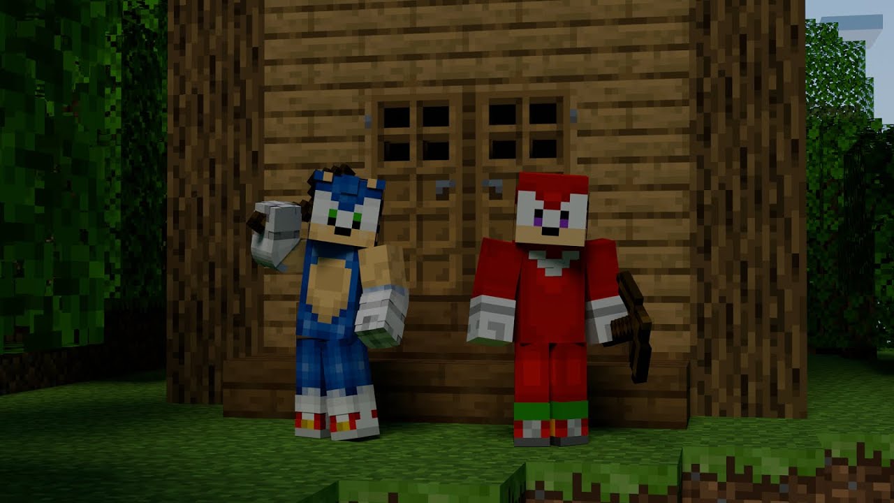 Соник и Накс играют в Minecraft.