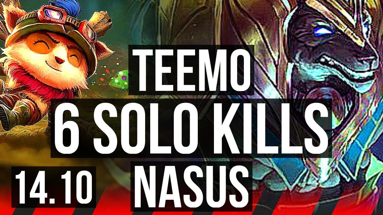 TEEMO vs NASUS (TOP) | 10/2/11, 6 solo kills, 1100+ games, Dominating | KR Diamond | 14.10