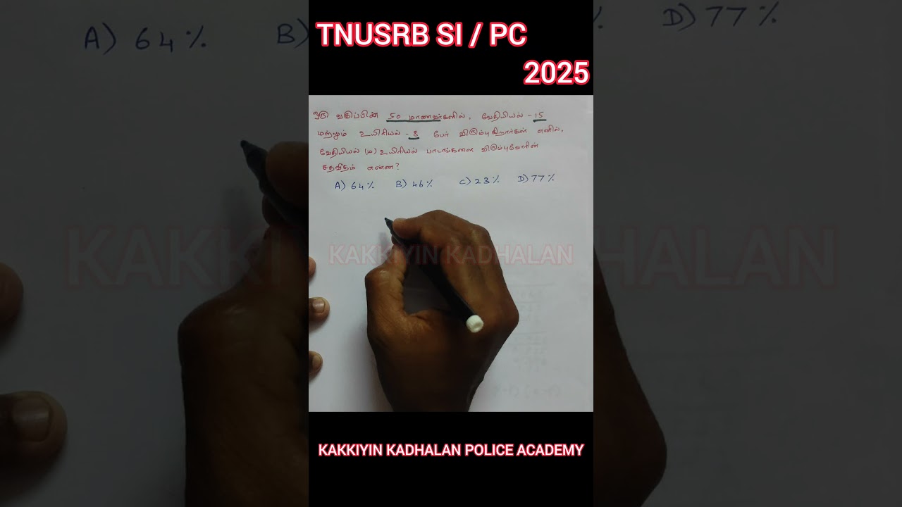 MATHS PSYCHOLOGY SHORT CUT VIDEO CLASS || TNUSRB SI & PC EXAM 2025 | KAKKIYINKATHALAN POLICE ACADEMY
