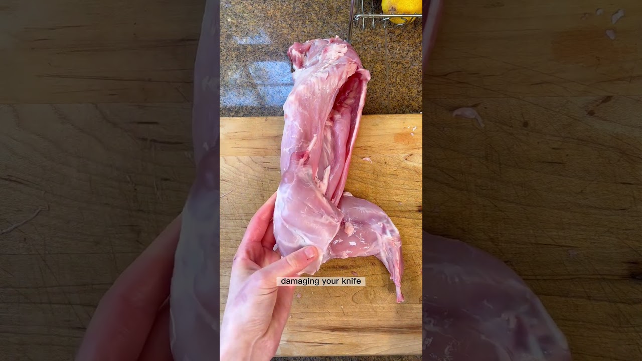 How to break down a whole rabbit #rabbit #cheftips #knifeskills #cooking #chef