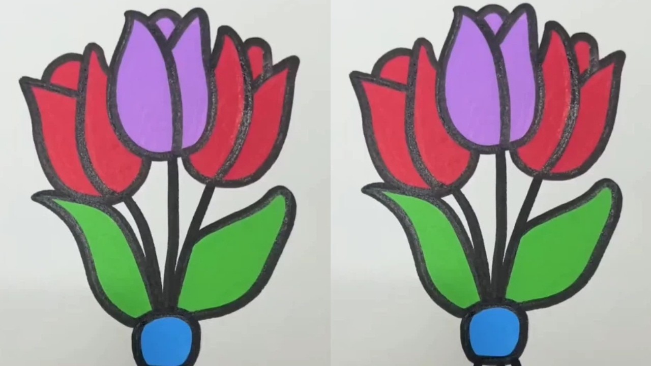 ASMR  Immersive Flower Painting with Acrylic Markers #Sleep #Painting #Relaxation