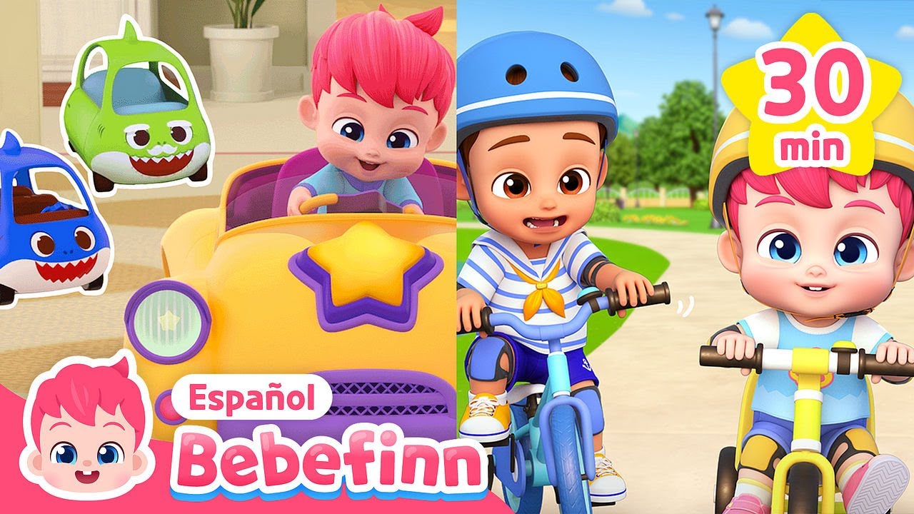 ¡Bum-rrum-rrum! Vamos con los Vehículos🚘 | Auto, Bici + | Canciones Infantiles | Bebefinn en español