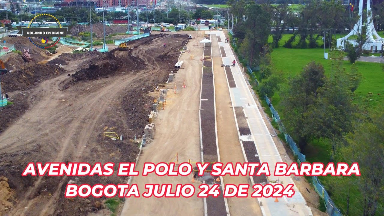 VOLANDO EN DRONE 4K - AVENIDAS EL POLO Y SANTA BARBARA - BOGOTA JULIO 24 DE 2024