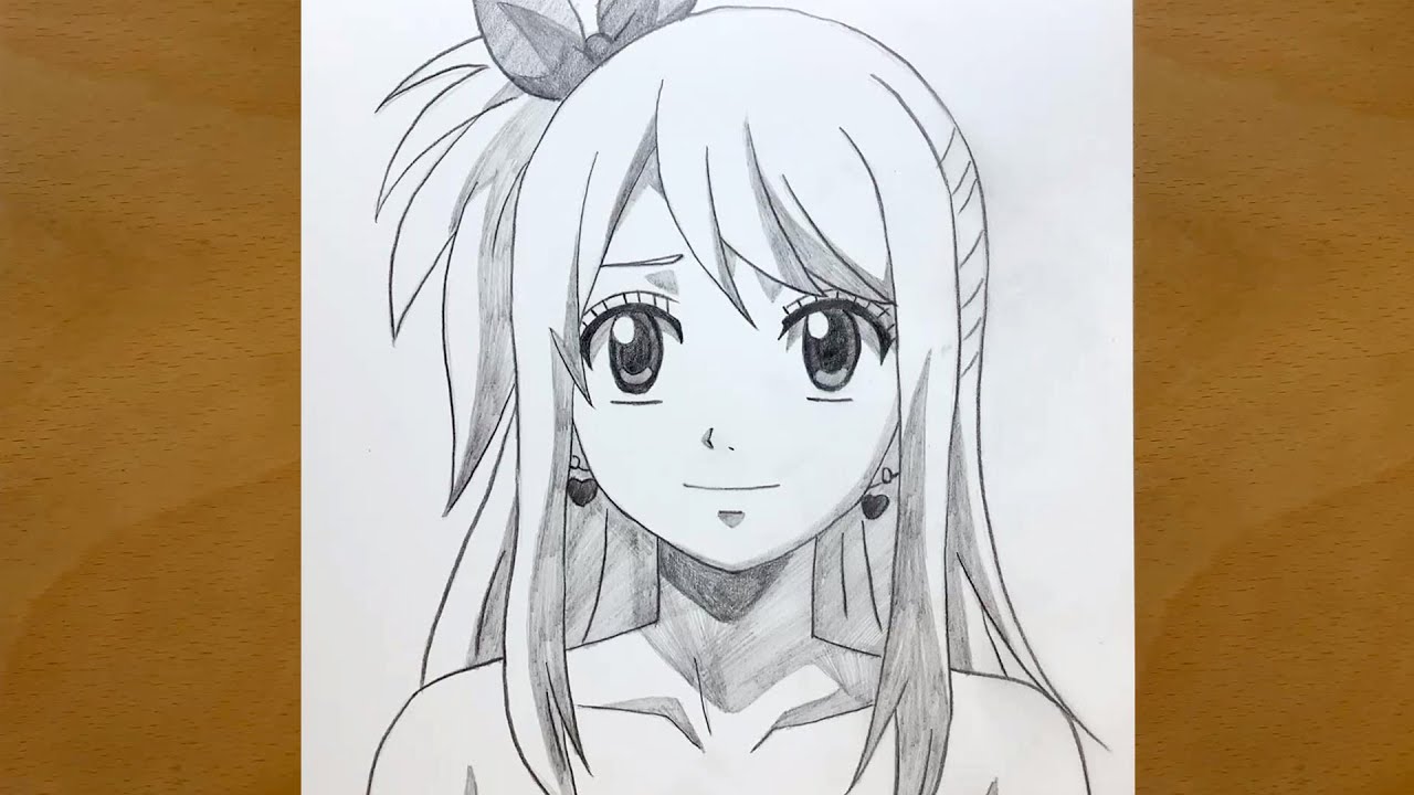 Anime sketch | How to draw Lucy Heartfilia from Fairy Tail | step by step | Draw anime | Lucy
