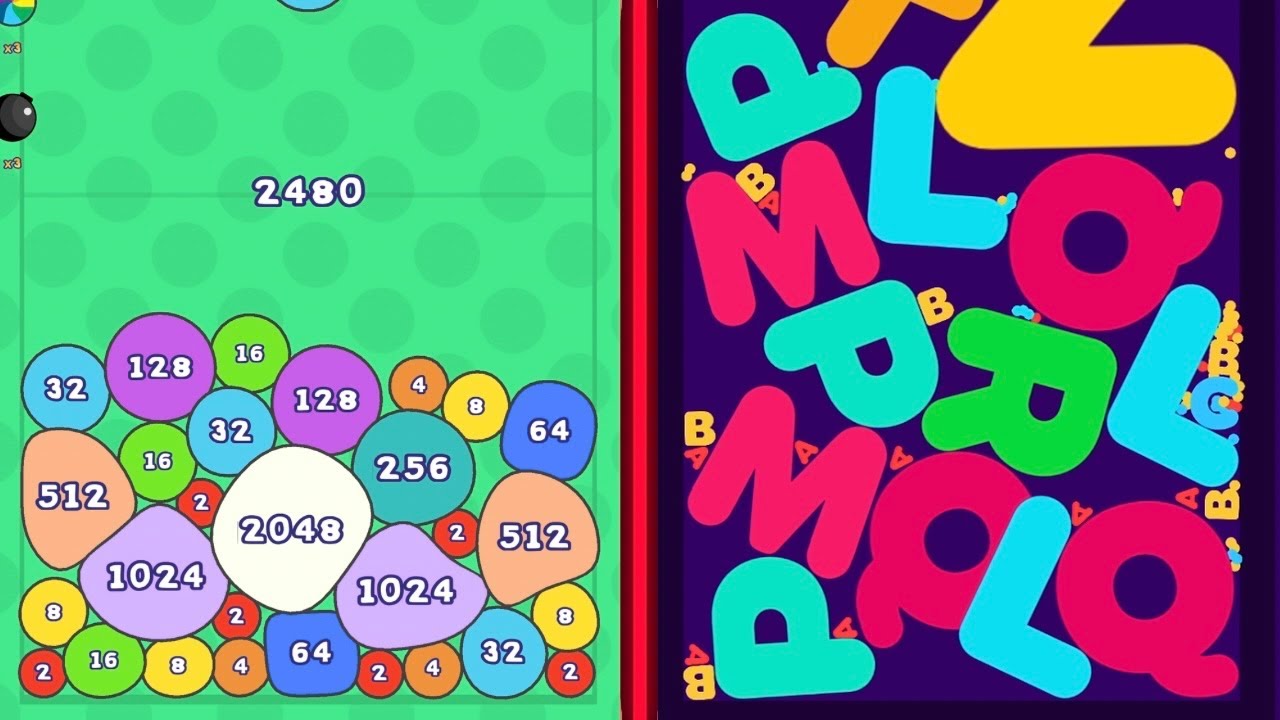 Merge Blob Ball 2048 VS 🔤 I Like ABC Puzzle Words – All Levels Gameplay 🎮