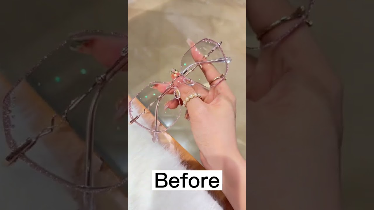🌸These rimless color-changing glasses​​ are pure glam💎#photochromic #frameless #eyeglasses #eyewear