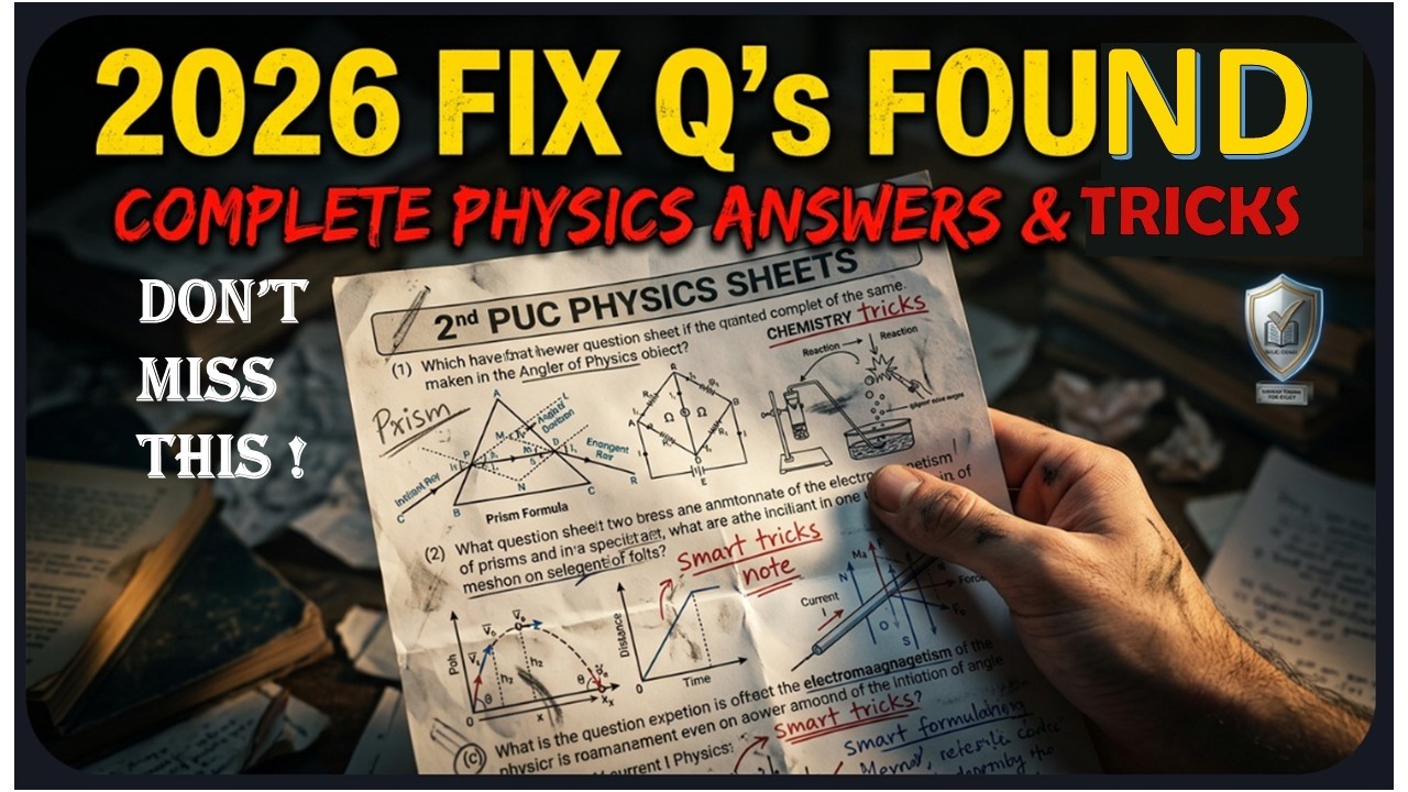 ಇದನ್ನು ಓದಿ 60+ fix | 2nd PUC Physics Final Exam Revision 2026  💯 🔥 | Most Important Questions 😱