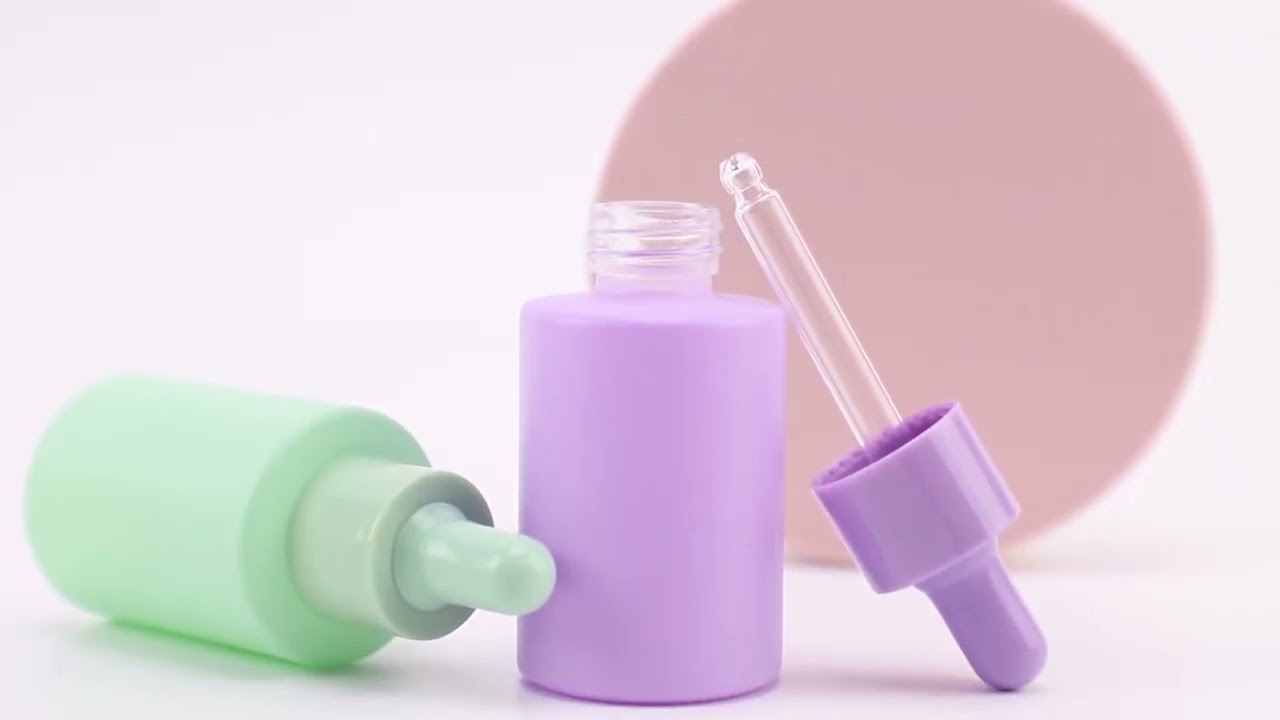 🎨 Macaron-Colored Dropper Bottle – Flat Shoulder Design, Easy to Use | Jarsking Packaging