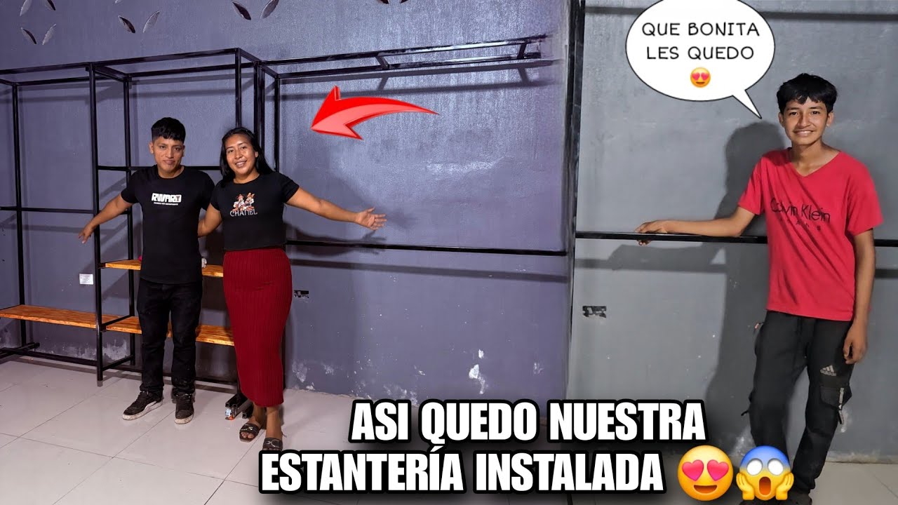 David Y Eliza Muy Emocionados🥳 Al Ver Como Quedo La Estanteria Ya Instalada En Su Negocio 😱