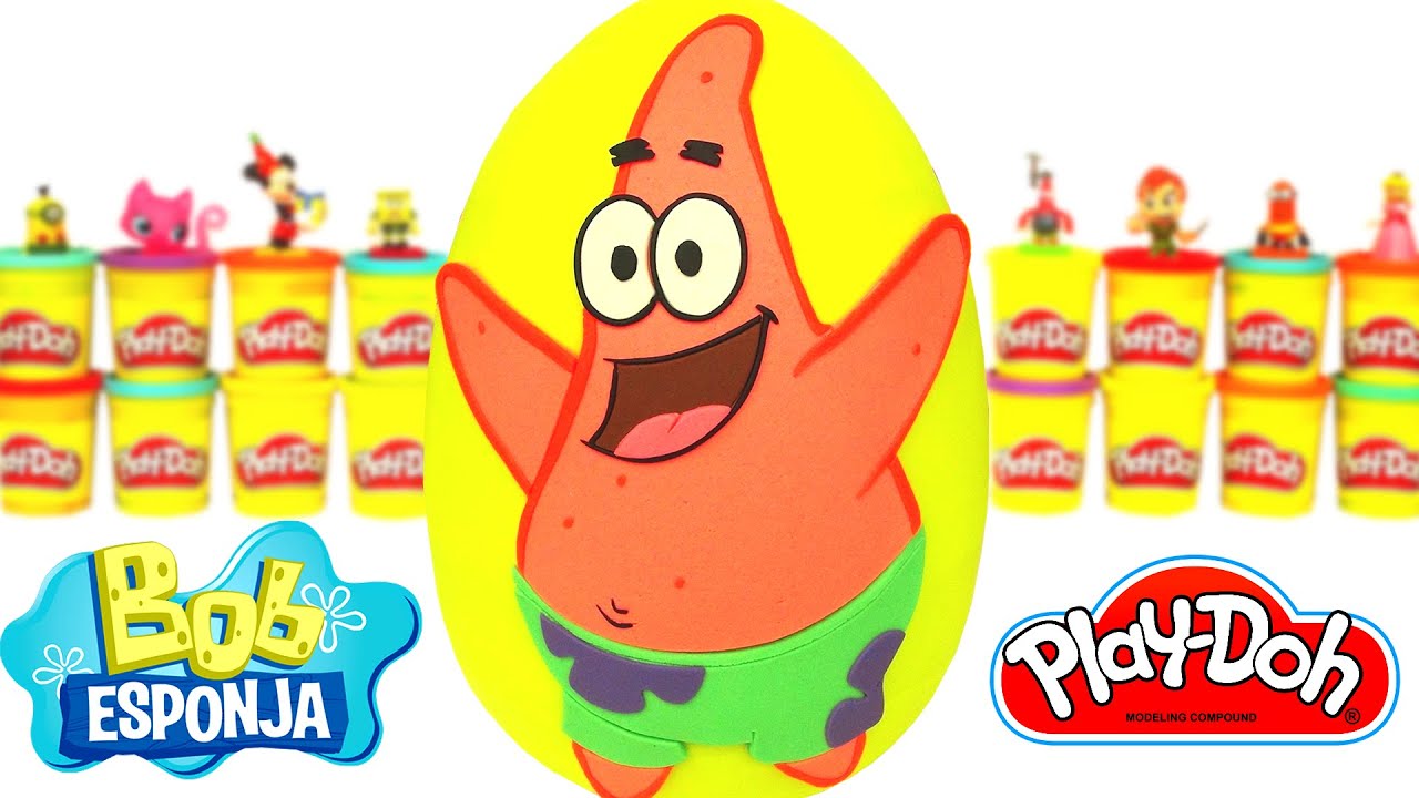 Huevo Sorpresa Gigante de Patricio Estrella de Bob Esponja en Español de Plastilina Play Doh