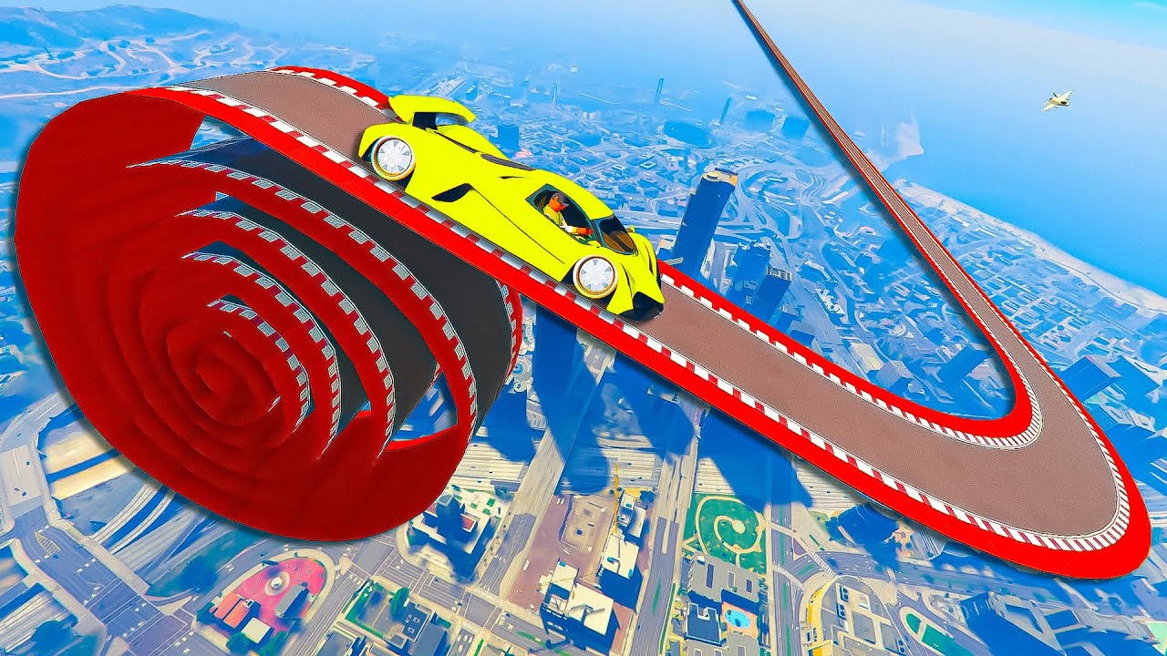 PARKOUR MEGA RAMPA GIRANDOLA !!! 🐷GARE🐷 GTA 5 ONLINE