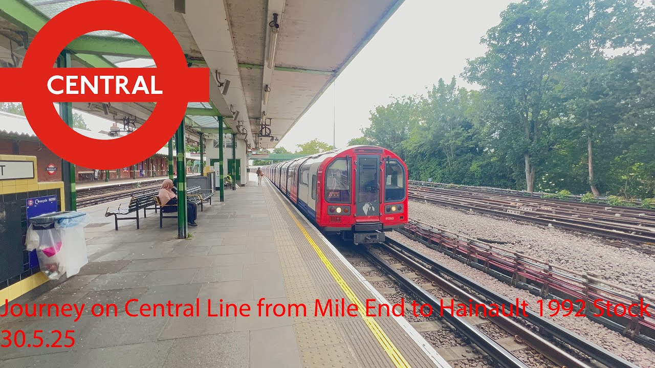 Journey on Central Line 1992TS from Mile End to Hainault 30.5.25