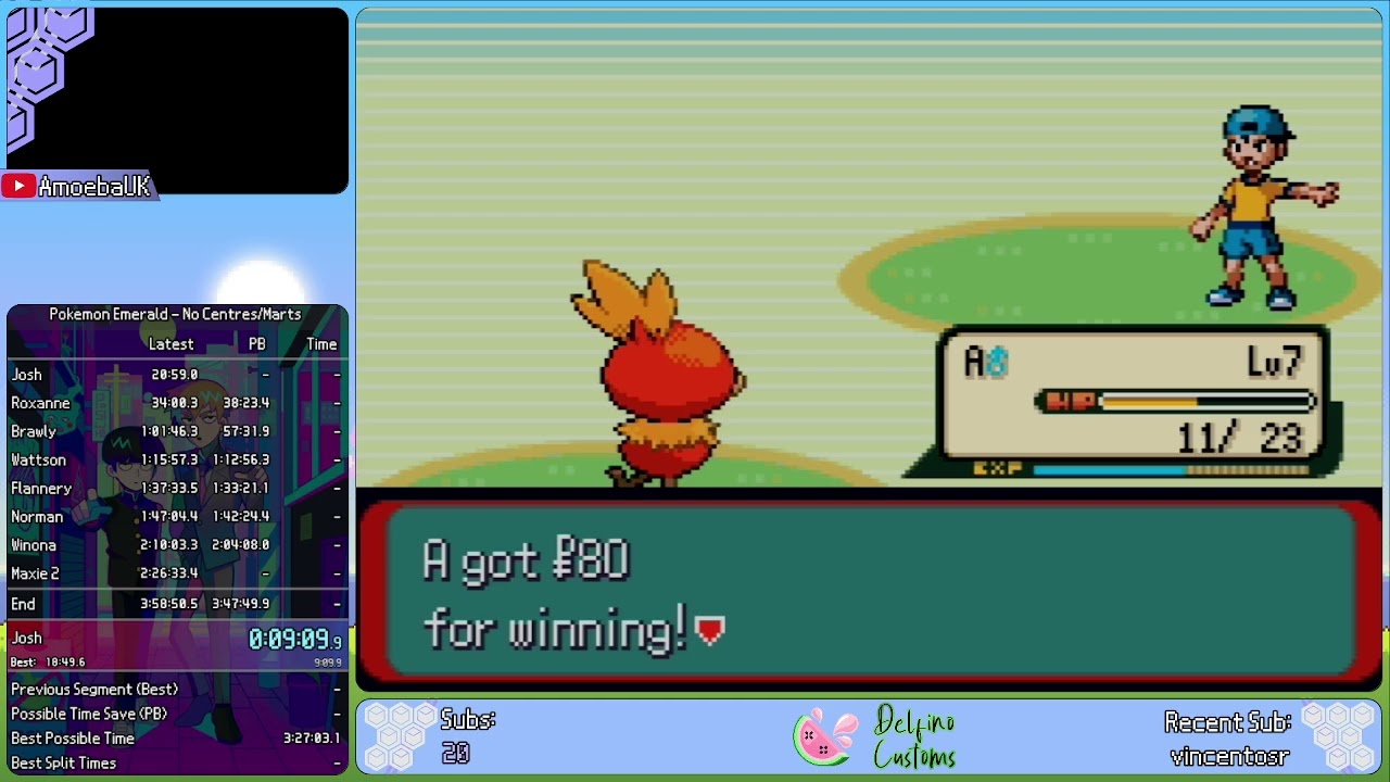 Pokemon Emerald No Centres or Marts Speedrun in 3:22:32