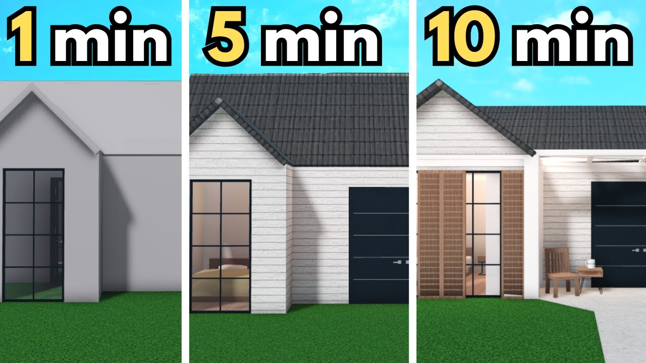 Building a Bloxburg House in 1 MINUTE, 5 MINUTES AND 10 MINUTES!