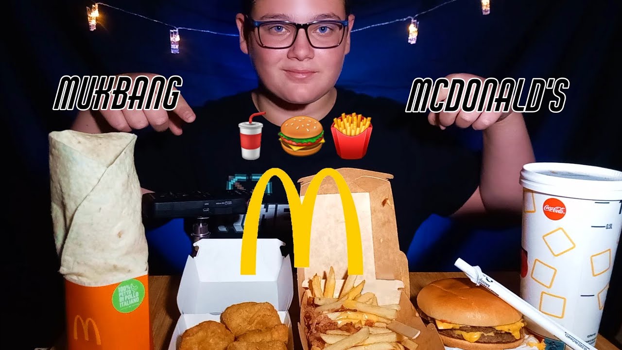 MUKBANG MCDONALD'S 🥤🍔🍟 (forti eating sounds!!) | ASMR ITA