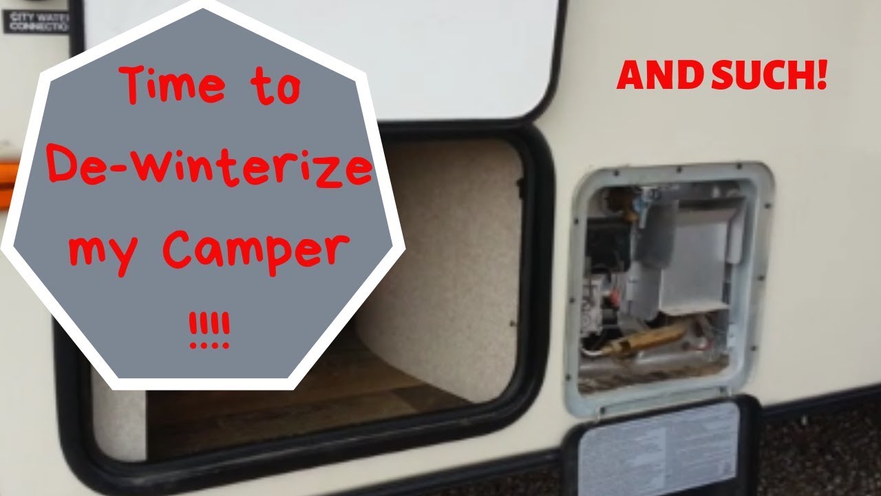 De-winterizing a camper.  Antifreeze removal.  2017 Rockwood Mini Lite 2109s