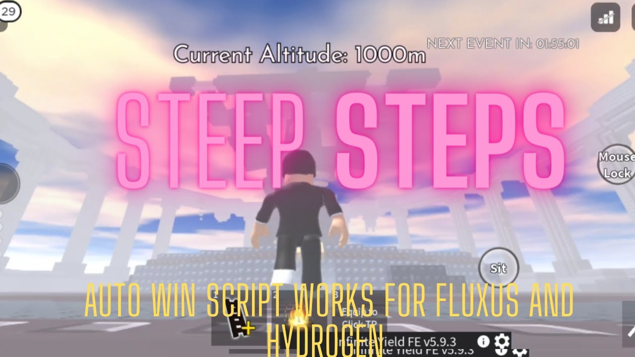 Steep Steps auto win script work for Arceus ,Fluxus and Hydrogen ⛰️🏔