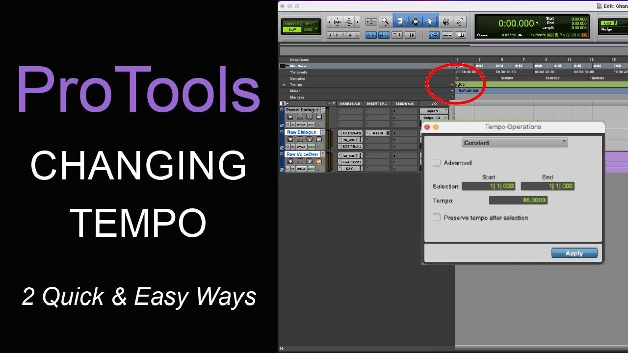 Изменение темпа в ProTools | Как изменить темп в ProTools | 2 быстрых и простых способа