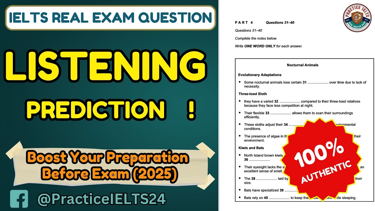 Ночные животные | Тест IELTS Listening, часть 4 | Может появиться в будущих экзаменах