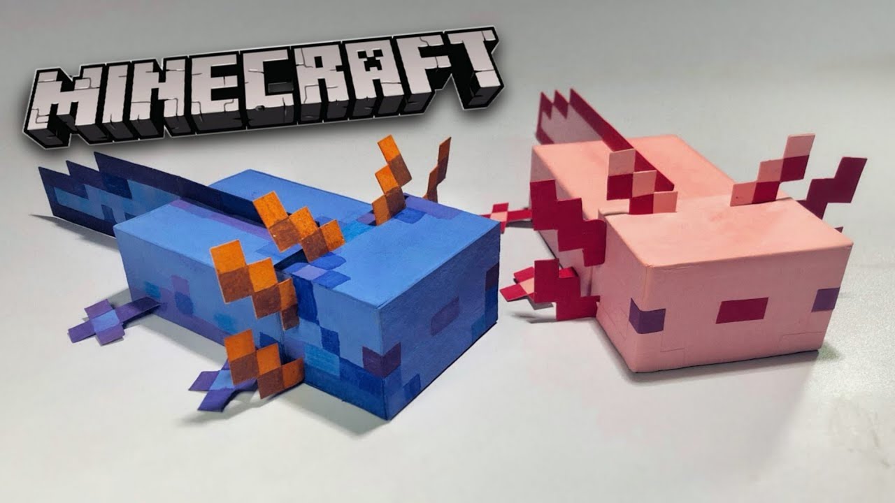 Axolotl toy from the game MINECRAFT made of cardboard How To Make Axolotl of Minecraft  - Diy