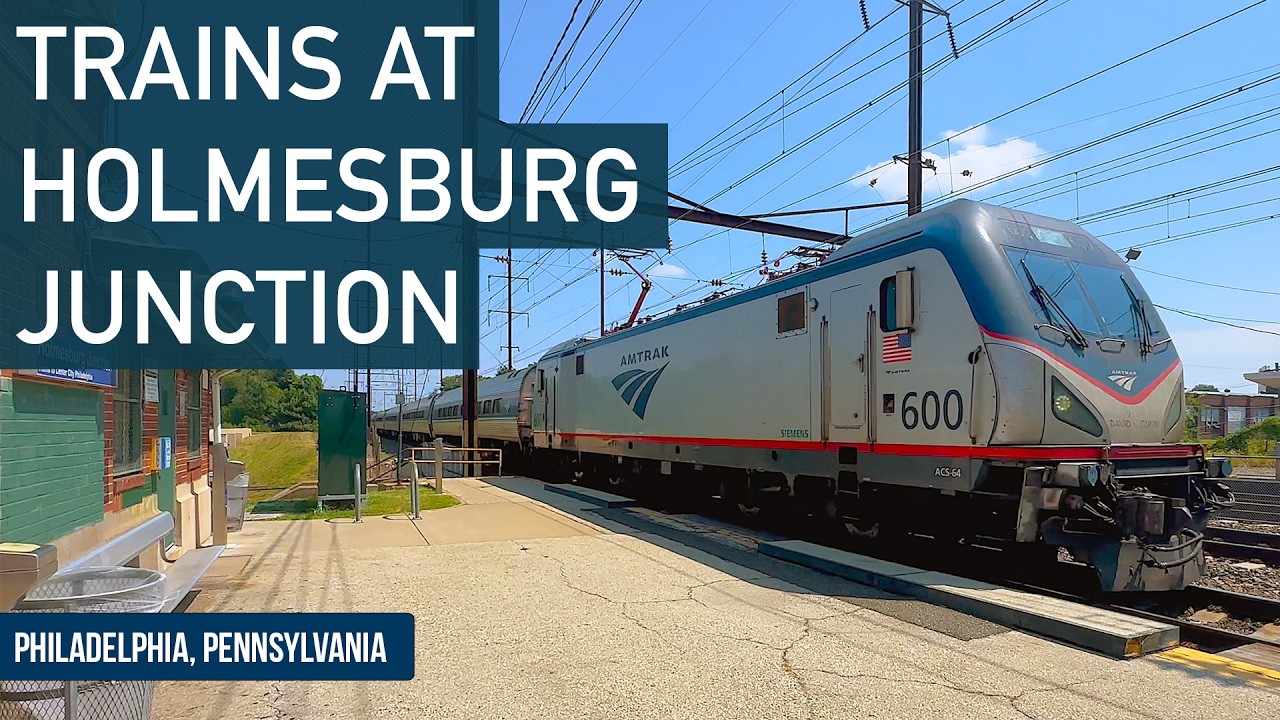 Trains at Holmesburg Junction on the Northeast Corridor