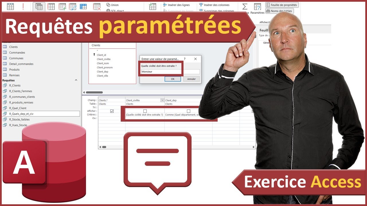 Exercice Access sur les requêtes paramétrées