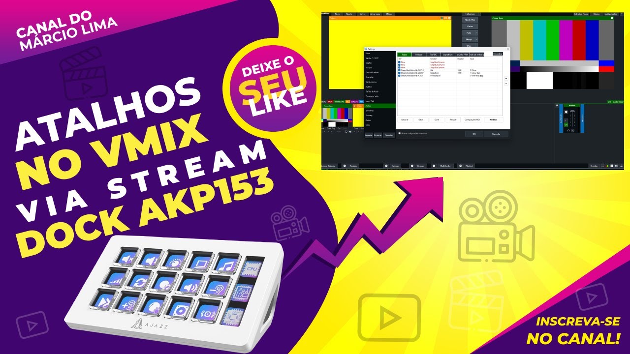 COMO CRIAR ATALHOS NO VMIX USANDO O AKP153 STREAM DOCK DA AJAZZ