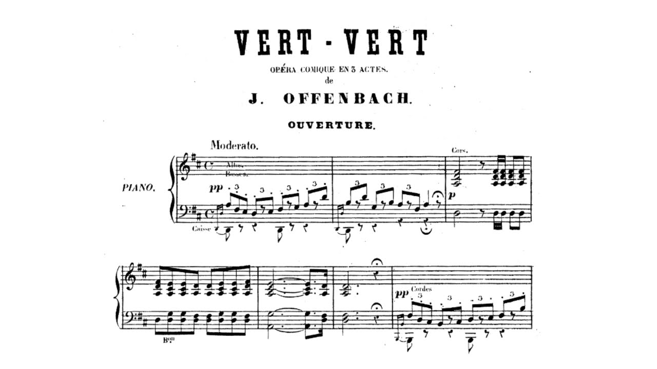 Offenbach - Vert-Vert (1869)  - Overture - Score