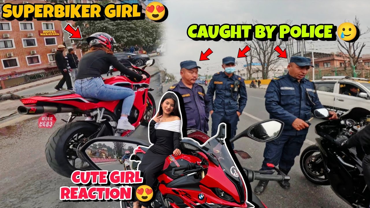 Finally shocking Cute girl reaction on my bmw s1000rr pro in nepal | she wants a ride on superbike 💕