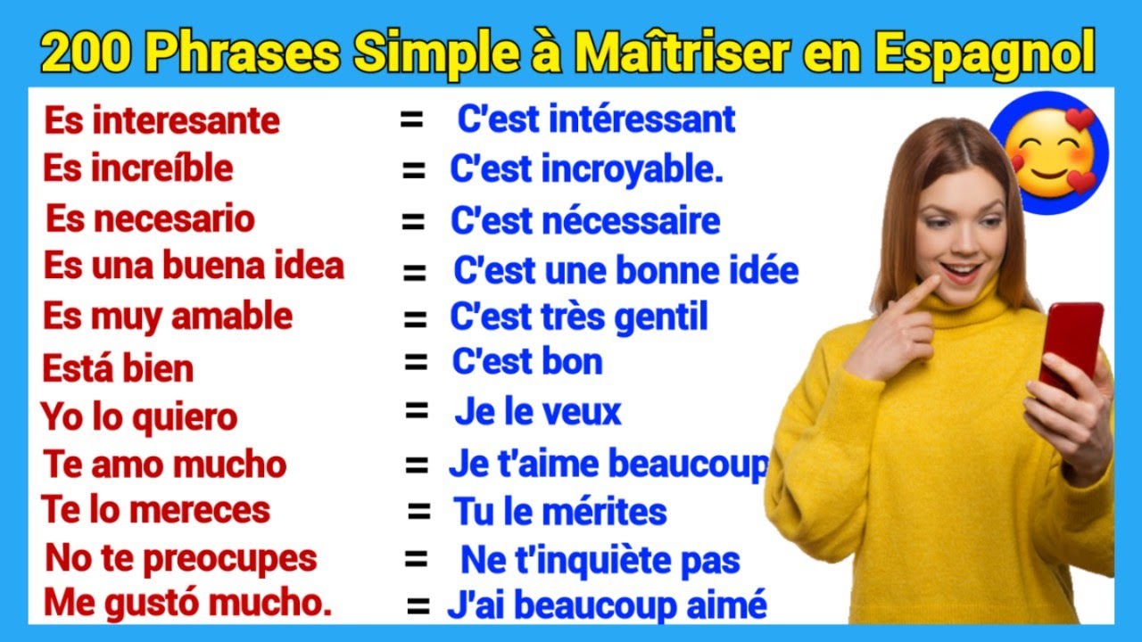 200 PHRASES de Base Pour Apprendre l'Espagnol.| 200 frases básicas para aprender español