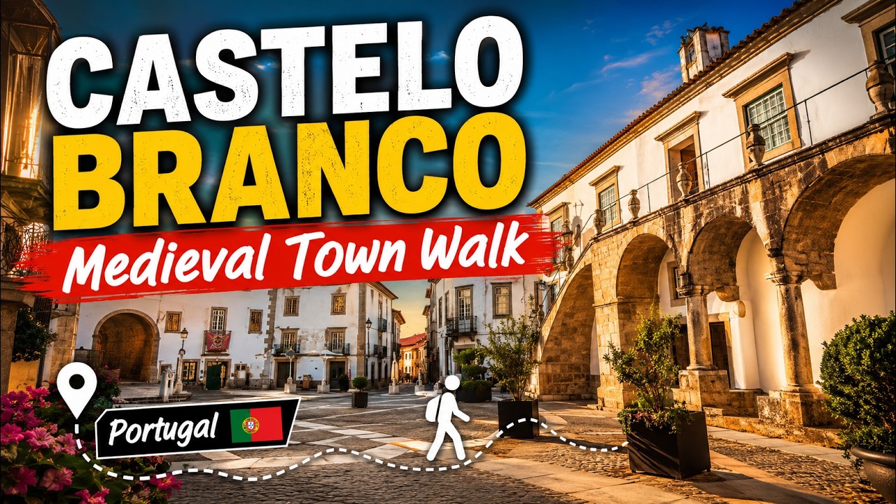 CASTELO BRANCO Morning Walk | Peaceful Winter Walk Through a Medieval Portuguese Town December 2025