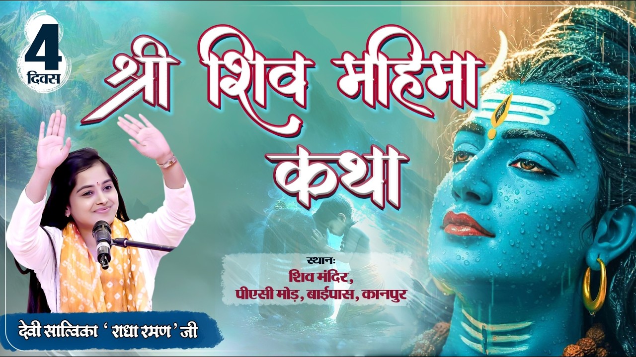 Live  शिव महिमा कथा। पूज्या देवी सात्विका 'राधा रमण' जी। Kanpur, (U.P) Day 04