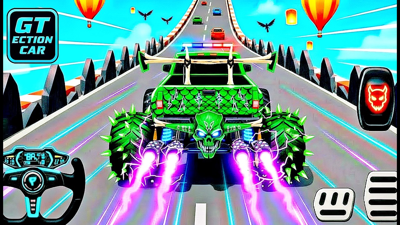 Mega Ramp Monster Car Racing 3D - Extreme Car Stunts -Android Gamepla #MegaRamp #3DGames #CarRacing