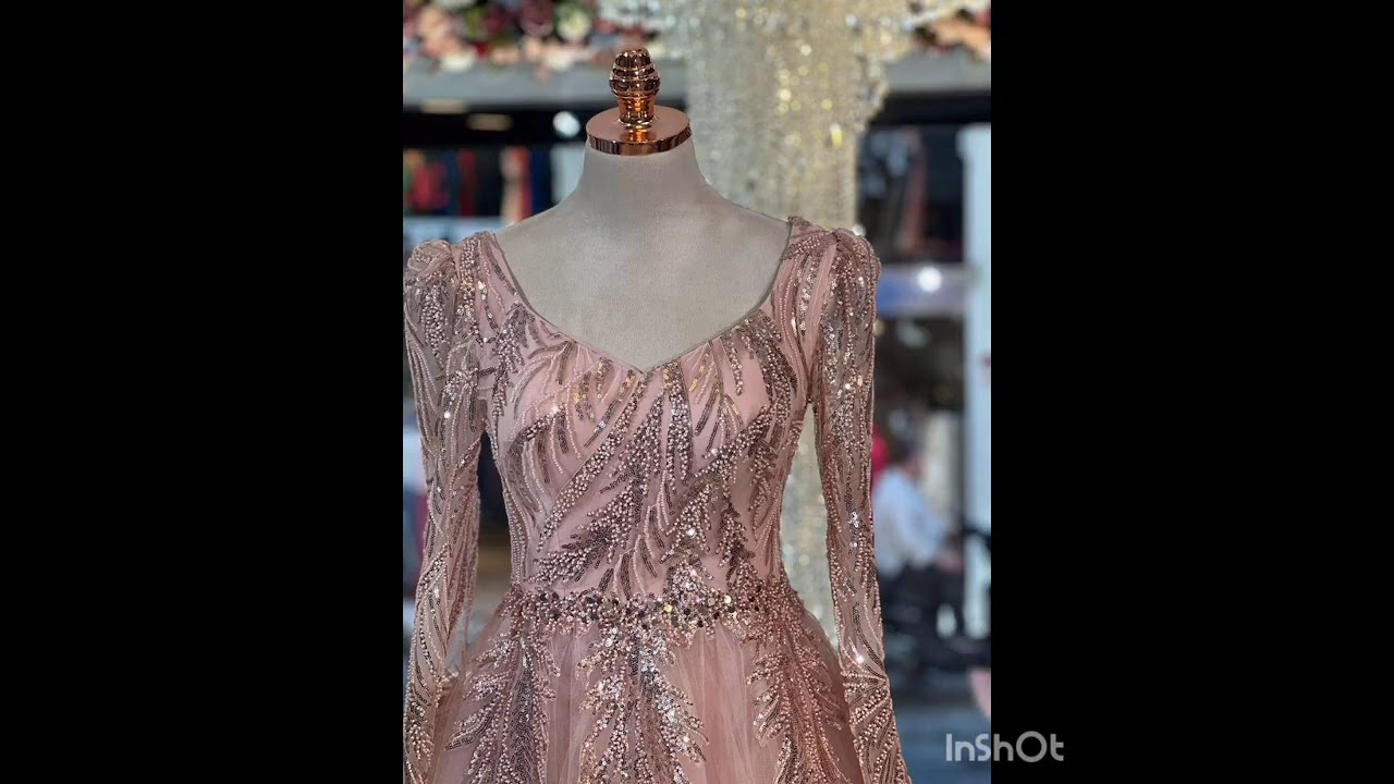 فستان سهرة طويل شك صدر وضهر