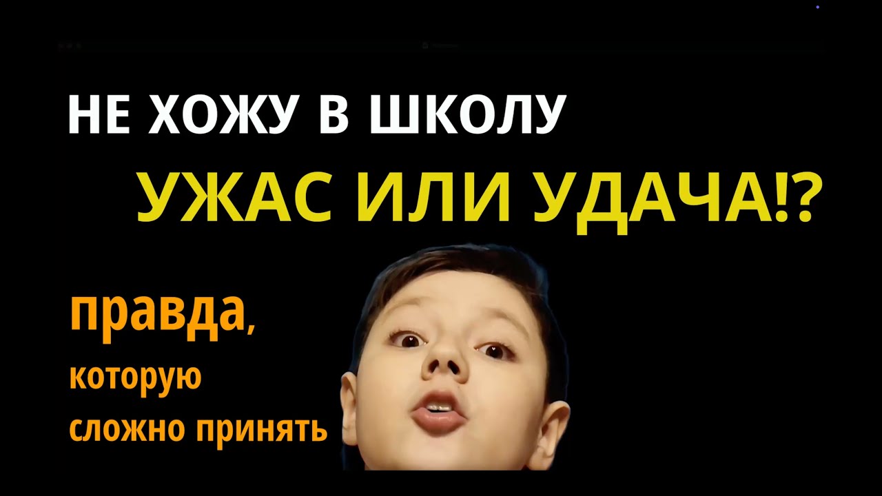 НЕ ХОЖУ В ШКОЛУ! УЖАС ИЛИ УДАЧА? Правда, КОТОРУЮ СЛОЖНО ПРИНЯТЬ!
