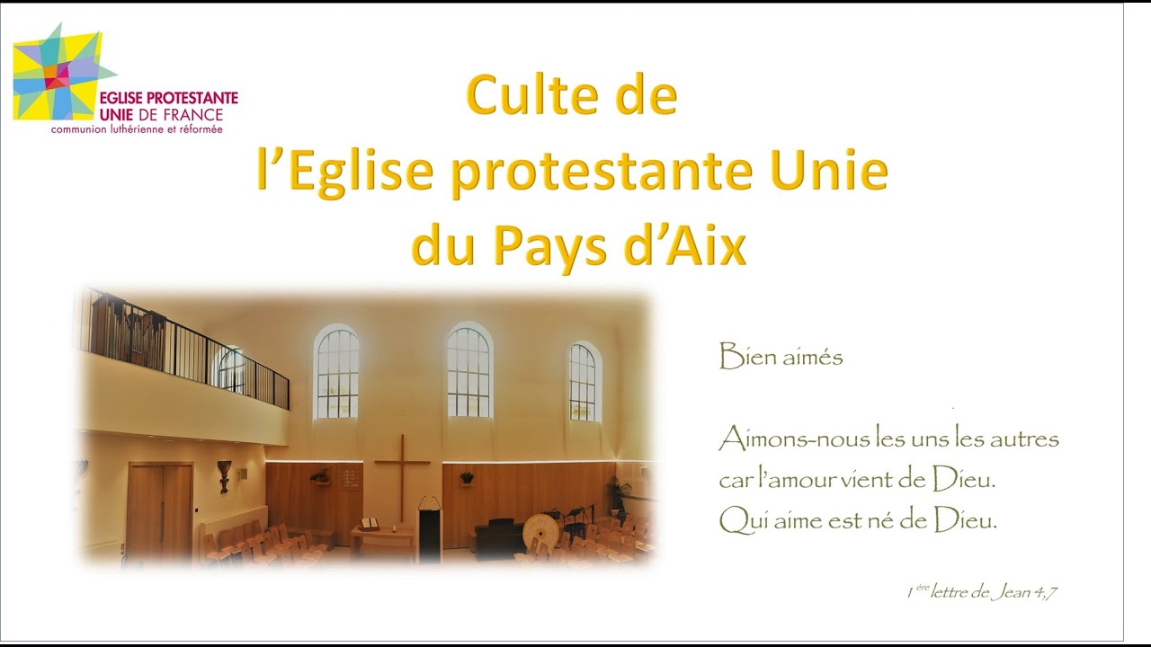 Culte du dimanche 8 mars 2026 au temple de l'EPU du Pays d'Aix