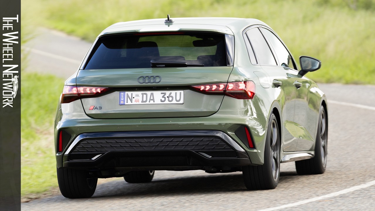 2025 Audi A3 Sportback | District Green | Driving, Interior, Exterior (Australia)