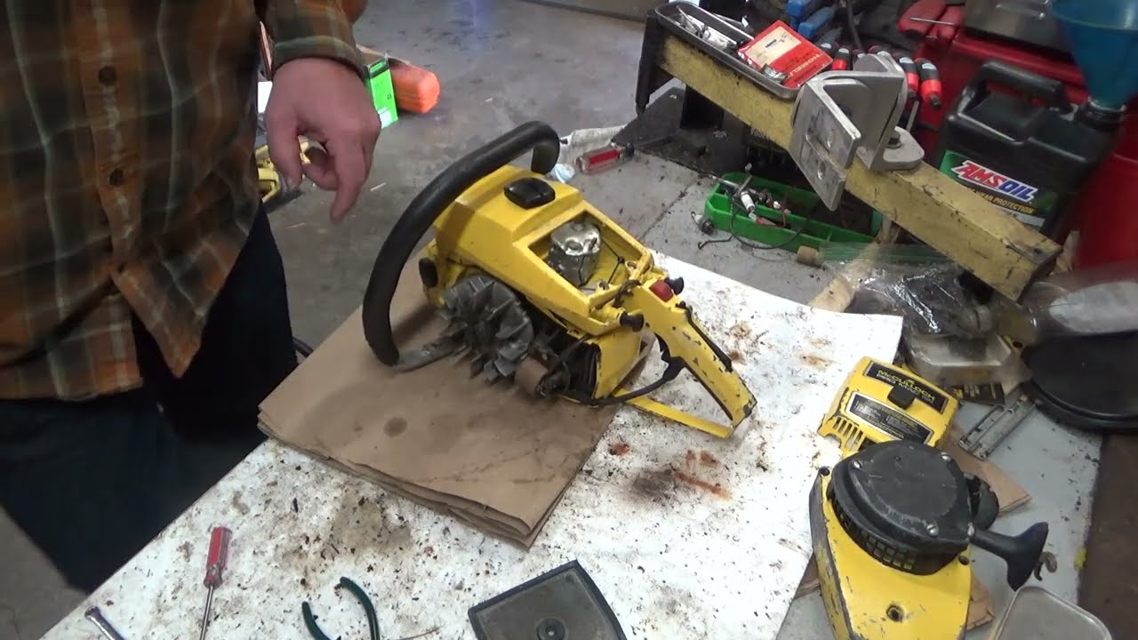 McCulloch Pro Mac 55 Throws Down The Gauntlet Part 1: Carb Work, Starter Repairs, Fuel Tank Seal!