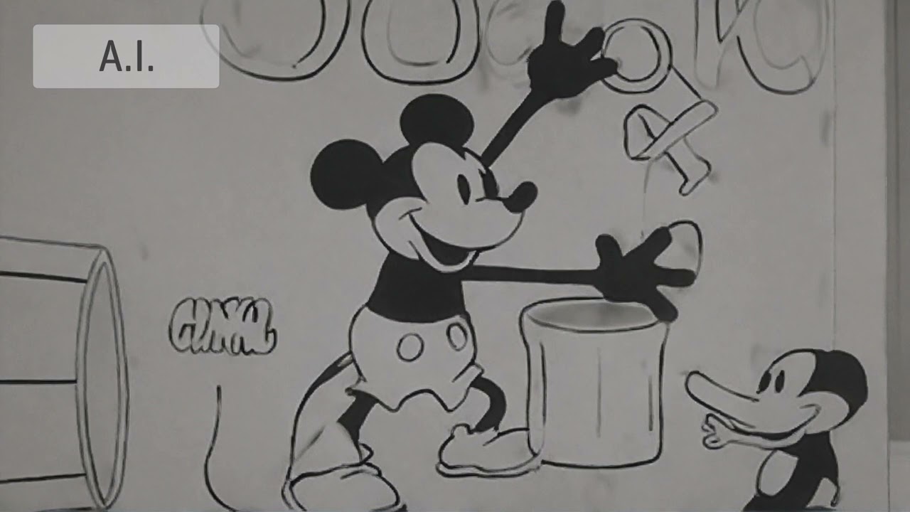 Turkey In The Straw (from Steamboat Willie), but it's continued by an AI