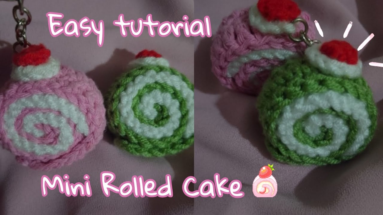 Easy Mini Rolled Cake Crochet Tutorial 🍓✨