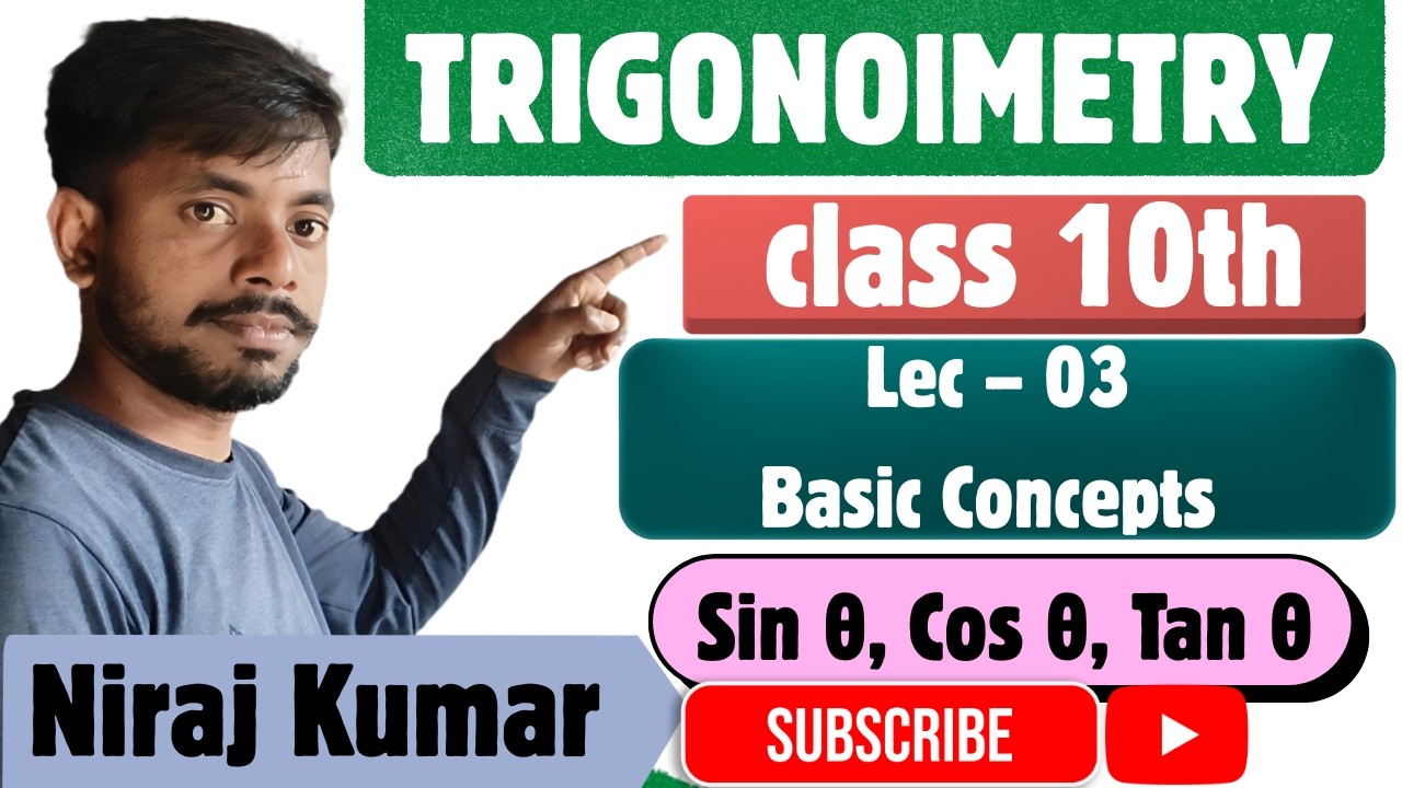 Class 10th Maths | Trigonometry Lecture 03 | EXERCISE  8.1|QUESTION 1 to 5 | Niraj Kumar